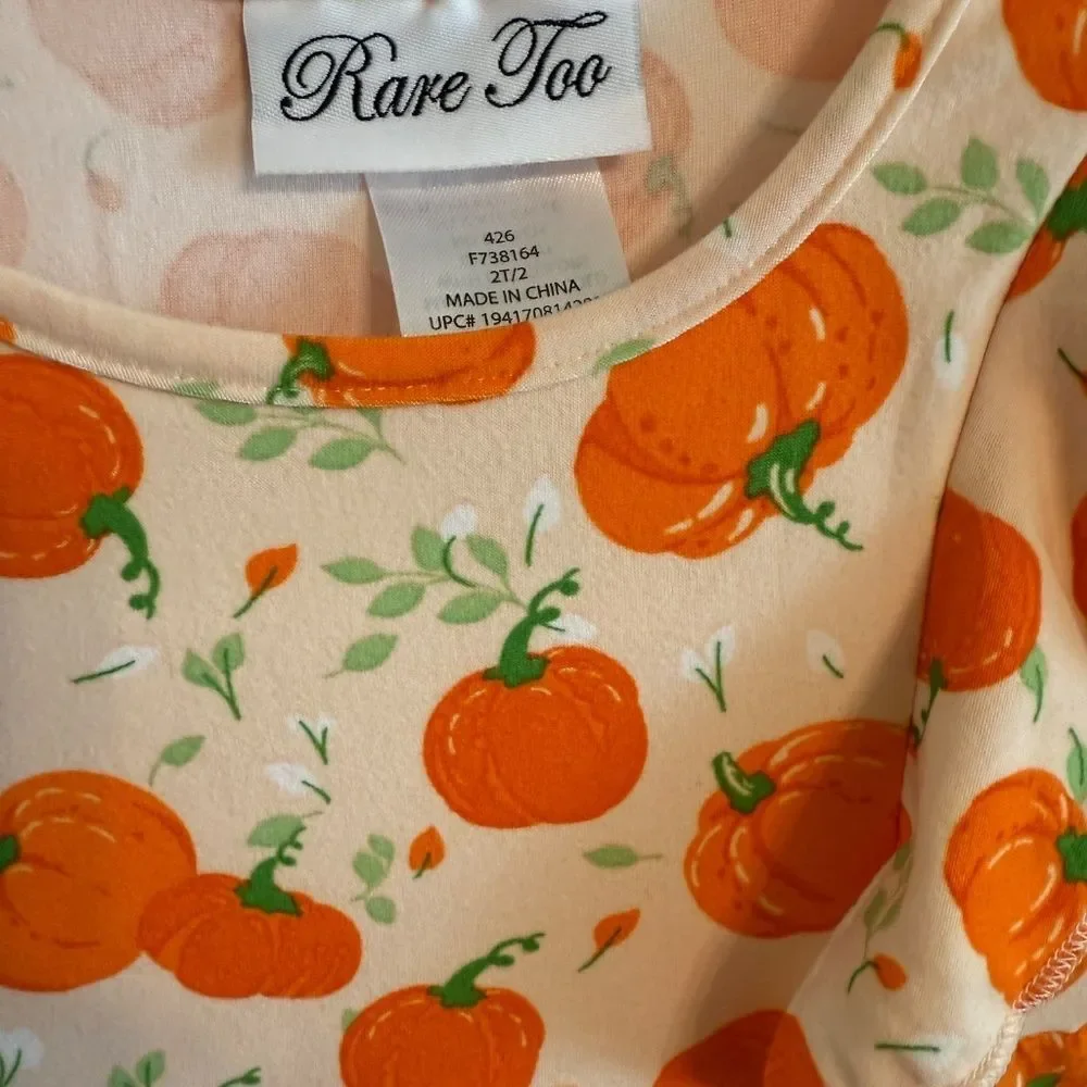Rare Too Girls Pumpkin Dress 2T NWOT Adorable!